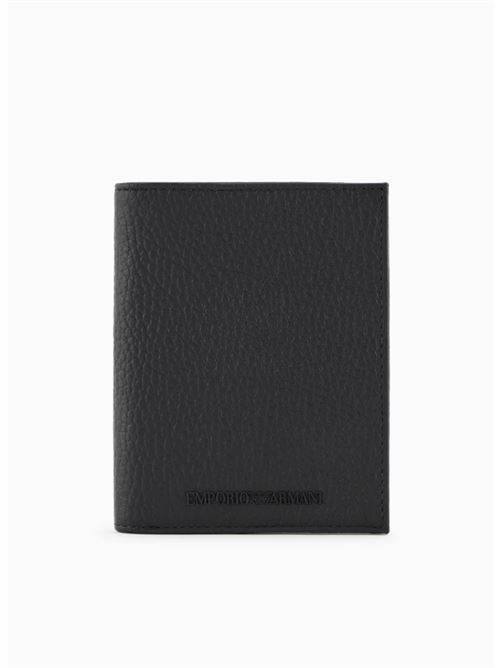 CARD HOLDER IN TUMBLED LEATHER EMPORIO ARMANI | EM000957.AF13396UC001 BLACK BEAUTY